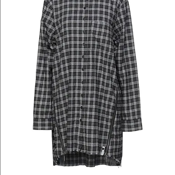 One Teaspoon Unisex Upsized Check Zip Shirt Dress - Picture 4 of 5